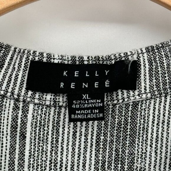 Kelly Renée Striped Sleeveless Romper shorts size  XL Linen Blend womens - Picture 3 of 7